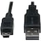 Tripp Lite Reversible USB Cable, Black, 3 ft., Connector Type: A Male to 5 Pin B Mini Male UR030-003 - alternate 1
