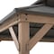 Sunjoy 10x12 ft. Wood Gazebo, Outdoor Patio Steel Hardtop Gazebo, Cedar Framed Wooden Gazebo, Dark Brown A1020326Q0 - alternate 3