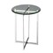 Homeroots 21" Clear And Silver Glass and Stainless Steel Round End Table 488902 - alternate 1