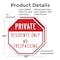 Signmission Private Residents Only No Trespassi, 10 inch X 10 inch, Plastic Sign, 2PK OC-P-2PACK-10-133 - alternate 3