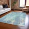 Homeroots 5' X 8' Teal Blue Peach And Ivory Abstract Washable Indoor Outdoor Area Rug 615885 - alternate 3