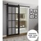 Sartodoors Sturdy Barn Door, Felicia 3355 Matte Black with Clear Glass, 6.6FT Rail Hangers Heavy Hardware Set FELICIA3355BD-B-BLK-1896 - alternate 3