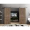 Sartodoors Sliding Double Barn Doors with Hardware, Planum 0014 Walnut and Aluminum Strips, 13FT Rail Hangers PLANUM0014DB-S-WLN-84 - alternate 1