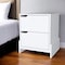 Homeroots 20" White Wood Two Drawer Nightstand 534909 - alternate 2