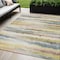 Homeroots 5' X 8' Gold Gray And Ivory Striped Washable Indoor Outdoor Area Rug 631408 - alternate 1