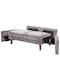 Homeroots Gray Velvet Modern Tufted Modular Sofa 473441 - alternate 2
