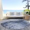 Homeroots 8' Navy Blue And Sky Blue Round Abstract Washable Indoor Outdoor Area Rug 587292 - alternate 3