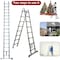 Edendirect 16.5 ft. One-Button Retraction Stainless Steel Telescoping Extension Ladder, 2-Triangle Stabilizers IR-763967987295 - alternate 2