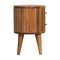 Homeroots 18" Light Brown Solid Wood Round Two Drawer Nightstand 651805 - alternate 3