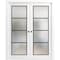 Sartodoors Sliding Double Pocket Door Frosted Tempered Glass Planum 2132 White 36x84 (2* 18x84) Solid Core PLANUM2132DP-WS-36 x 84 (2* 18x84) - alternate 1