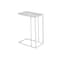 Homeroots 18.25" X 10.25" X 24" White Metal Tempered Glass Accent Table 332991 - alternate 1