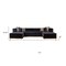Homeroots Black Velvet Modular U Shaped Four Piece Sofa and Chaise Sectional With Toss Pillows 644108 - alternate 7