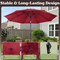 Villacera 9-Foot Outdoor Patio Umbrella, Red 83-OUT5445 - alternate 2