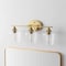 Jonathan Y Jayne 23" 3-Light Iron/Glass Cottage Rustic LED Vanity Light, Brass Gold JYL7547B - alternate 2