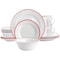 Martha Stewart Red Rimmed Fine Ceramic 16 Piece Dinnerware Set 127299.16 - alternate 1