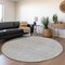 Homeroots 8' Gray And Silver Round Geometric Washable Indoor Outdoor Area Rug 594469 - alternate 3
