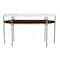 Homeroots 50" White and Brass Genuine Marble and Iron Oval Six Leg Console Table With Shelf 668878 - alternate 1