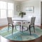 Homeroots 8' Mint Green Blue And Ivory Round Aztec Washable Indoor Outdoor Area Rug 598480 - alternate 3