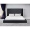 Homeroots Black Tufted Faux Leather King Bed Frame 374142 - alternate 3