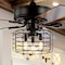 Jonathan Y Asher 52" 3-Light Industrial Metal/Wood LED Ceiling Fan With Remote, Forged Black JYL9603A - alternate 3