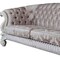 Homeroots 99" Ivory Velvet Damask Sofa And Toss Pillows With Bone Legs 491349 - alternate 2
