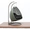 Leisuremod Beige Wicker Hanging 2 person Egg Swing Chair, Black ESCBG-57BL - alternate 4