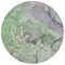 Homeroots 8' Round Green Round Abstract Washable Non Skid Indoor Outdoor Area Rug 559182 - alternate 3