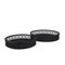 Homeroots Set of Two Black Round Wicker Handmade Serving Trays 609079 - alternate 3