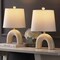 Jonathan Y Zadie 17.75" Scandinavian Minimalist Ceramic Arch LED Table Lamp, Almond, 2PK JYL5503A-SET2 - alternate 3