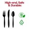 Smarty Had A Party Black Disposable Plastic Cutlery Set - Spoons, Forks and Knives (1000 Guests), 3000PK 420S-BKCS-CASE - alternate 3