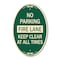 Signmission No Parking Fire Lane Keep Clear at All Times, 12 In X 18 In Architectural Oval, Heavy Gauge Aluminum A-OV-G-1218-23620 - alternate 1