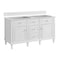 James Martin Vanities Lorelai 60" Double Vanity, Bright White, w/ 3 CM Siberian Silestone Top 424-V60D-BW-3SFR - alternate 4