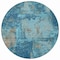 Homeroots 8' Teal Blue And Gray Round Abstract Washable Indoor Outdoor Area Rug 596892 - alternate 3