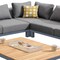 Armen Living Polo Aluminum and Teak Wood Outdoor Coffee Table in Gray SETODPO4SEBOX4 - alternate 2