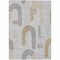 Homeroots 3' X 5' Silver And Gold Geometric Washable Indoor Outdoor Area Rug 618118 - alternate 1