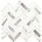 Daltile Eclessia Marble Natural Stone Herringbone Mosaic Honed, 10.70 SQFT Per Carton, 10PK M34513HERRMSHN - alternate 2