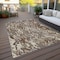 Homeroots 9' X 12' Brown Beige And Gray Abstract Washable Indoor Outdoor Area Rug 600280 - alternate 2