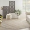 Homeroots 8' Cream Round Geometric Indoor Outdoor Area Rug 572804 - alternate 3