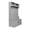 Flash Furniture Fraser 40" Wide Hall Tree with Double Door Storage Bench, Coat Rack with 4 Black Double Hooks, and 2 Upper Storage Cubbies in Gray NAN-FY-HY-HT04-GRY-GG - alternate 2
