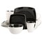 Gibson Elite Soho Lounge 16 Piece Stoneware Dinnerware Set in Black/White 750119785M - alternate 1