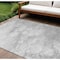 Homeroots 8' X 10' Silver Gray And Ivory Abstract Washable Indoor Outdoor Area Rug 582227 - alternate 1