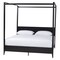 Baxton Studio Primrose Mid-Century Black Fluted Wood King Size Canopy Bed 249-13820-ZORO - alternate 1