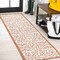 Jonathan Y Madrid Vintage Filigree Textured Weave Cream/Orange 2 ft. x 10 ft. Indoor/Outdoor Runner Rug SMB107L-210 - alternate 1