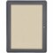 Ghent Ovation 1 Door Enclosed Fabric Bulletin Board, Gray Frame, 3'H x 2'W, Beige OVG1-F90 - alternate 1