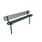 Mytcoat 8ft Outdoor Bench with Back, Inground, Green, Expanded Metal, Textured Coating 804197 - alternate 1