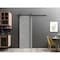 Sartodoors Sliding Barn Door with Hardware, Planum 0011 Concrete and Aluminum Strips, 6.6FT Rail Hangers Sturd PLANUM0011BD-B-BTN-32 - alternate 1