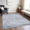 Homeroots 10' X 14' Sky Blue Charcoal And Ivory Abstract Washable Indoor Outdoor Area Rug 604558 - alternate 3