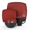 Gibson Elite Soho Lounge 16 Piece Matte Glazed Stoneware Dinnerware Set in Red 130935.16 - alternate 3