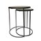 Homeroots Set of Two Clear and Gunmetal Glass and Iron Round Frame Nested Tables 632713 - alternate 4