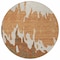 Homeroots 8' Orange And Brown Round Abstract Washable Indoor Outdoor Area Rug 613646 - alternate 2